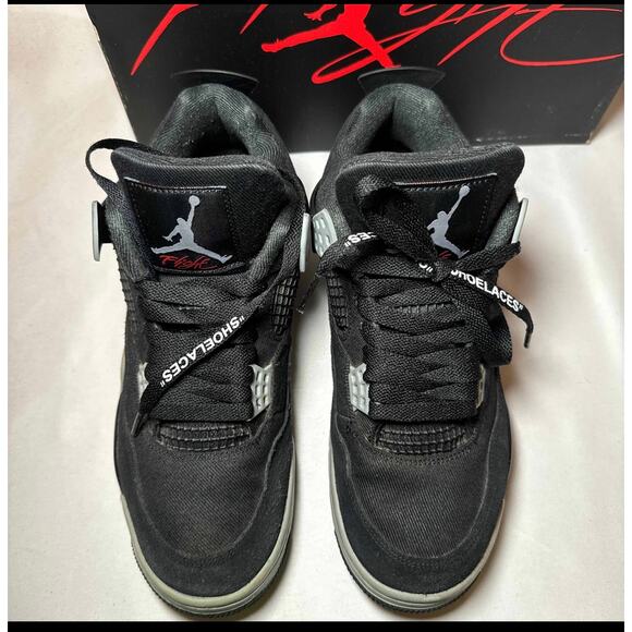 Size 8 - Air Jordan 4 Retro SE Black Canvas Men's Shoes Ships Now - Picture 4 of 11